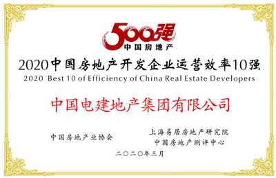 中國電建地產集團榮膺“2020中國房地產開發企業500強”，打造綜合開發與工程建設新標桿